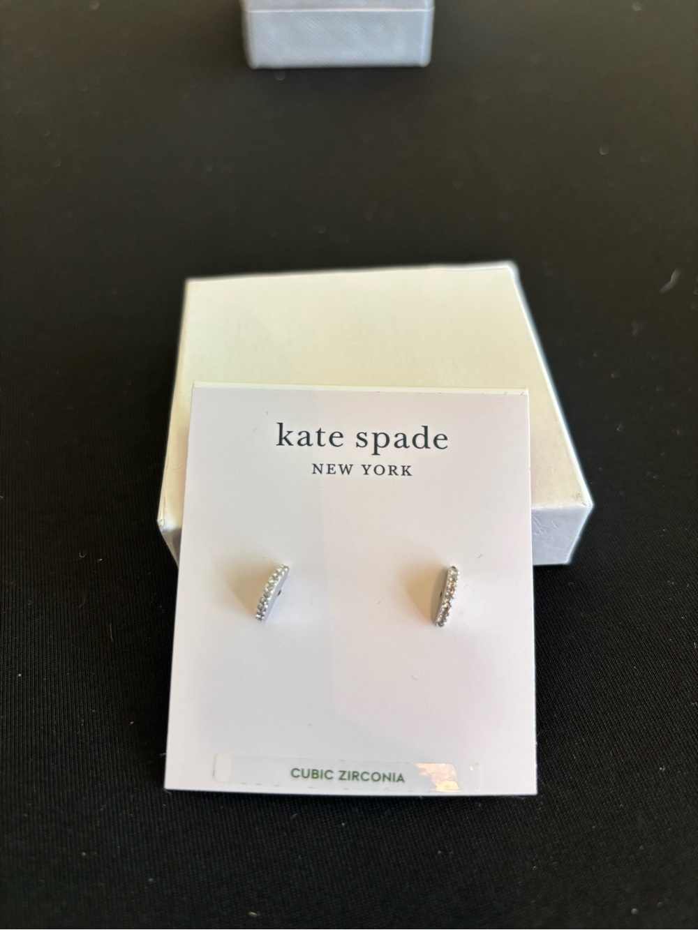 kate spade New York Silver Cubic Zirconia Scallop Stud Earrings